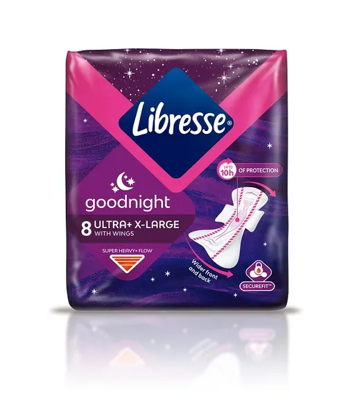 Higiēniskās paketes LIBRESSE Invisible Night Super P/K, 8gab