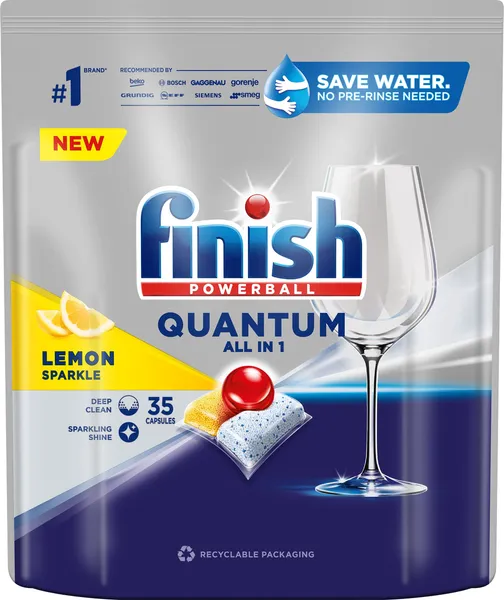 Indaplovių kapsulės "Finish Powerball Quantum all in 1" citrinų kvapo 35vnt