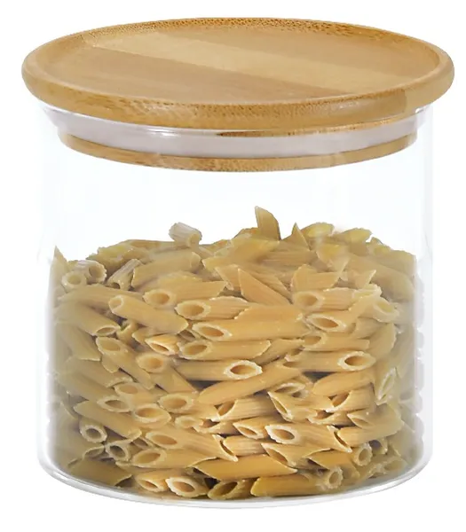 Uzglabāšanas trauks, stikls/bambuss, 500 ml, D 10 cm, H 10 cm