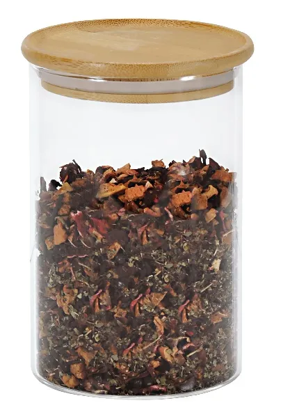 Uzglabāšanas trauks, stikls/bambuss, 800 ml, D 10 cm, H 15 cm