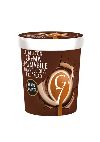 Itališki ledai G7, su lazdynų riešutų ir kakavos kremu, 500 ml