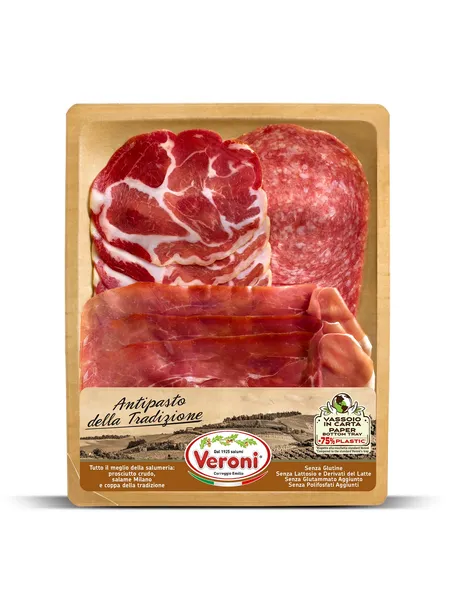 Vītinātās itāļu gaļas izlase (salami, parma, capocollo), sagriezta 110g