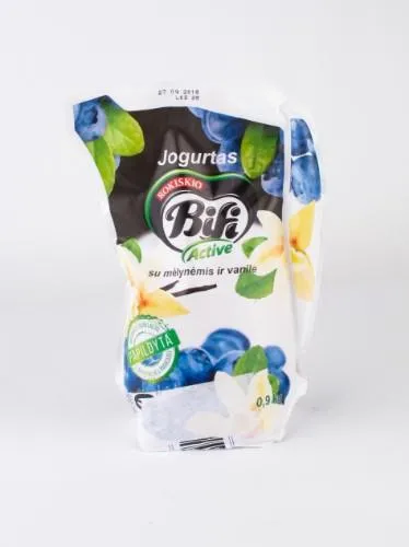 Jogurtas BIFI ACTIVE, 2 %, su mėlynėmis ir vanile, 0,9 kg