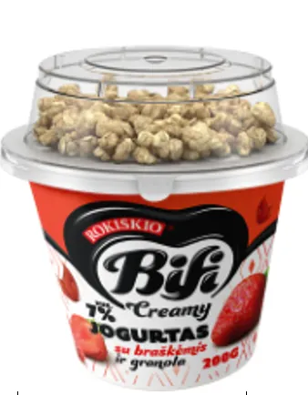 Jogurtas BIFI Creamy, su braškėmis ir granola, 6%, 200 g