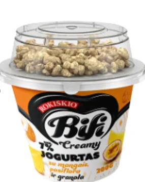 Jogurtas BIFI Creamy, su mangais, pasiflorais ir granola , 6%, 200 g