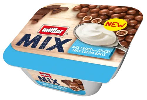 Jogurts MÜLLER MIX Ar šokolādes krēma bumbiņām 5.7%, 130g
