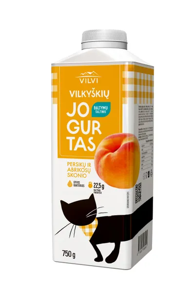 Jogurtas VILKYŠKIŲ, persikų ir  abrikosų skonio, 2% riebumo, 750 ml, tetratop