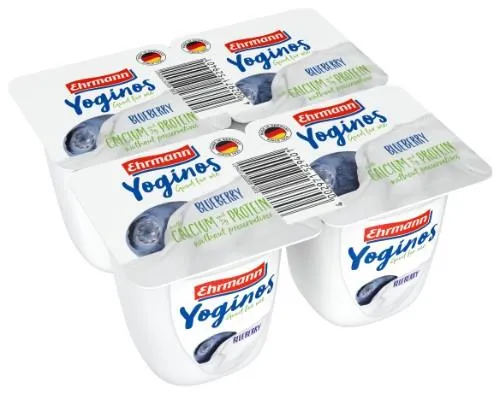 Jogurtas YOGINOS, su mėlynėmis, 0,1%, 4x100 g