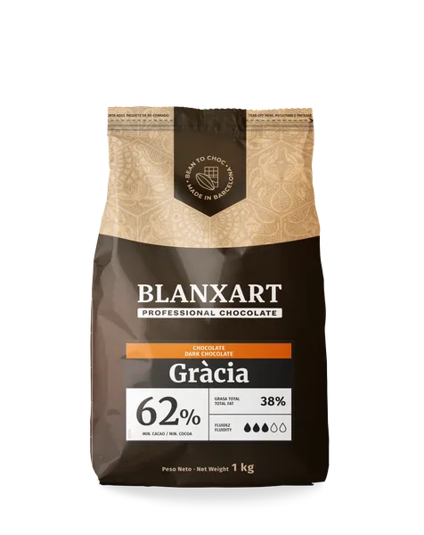 Juodas šokoladas BLANXART, Gracia 62 %, 1 kg