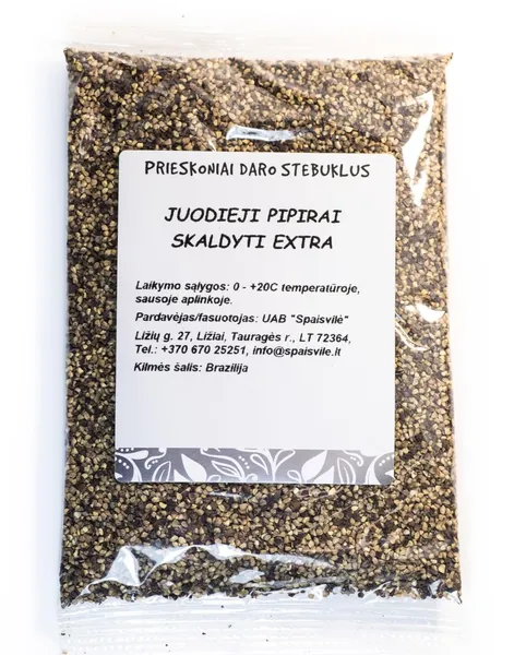 Melnie pipari, sasmalcināti, 100g