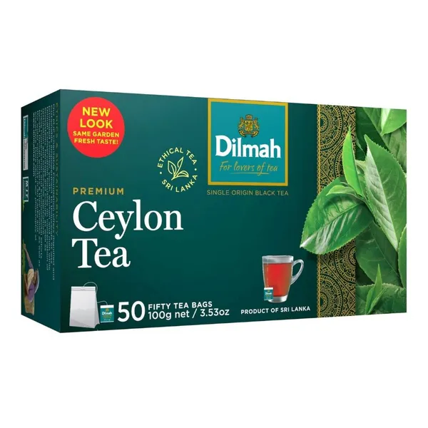 Juodoji arbata DILMAH Premium, su siūlu, 50 vnt.