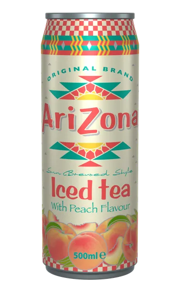 Ledus tēja ARIZONA ar persiku garšu un saldinātājiem, 0.5l, bundža (DEP)