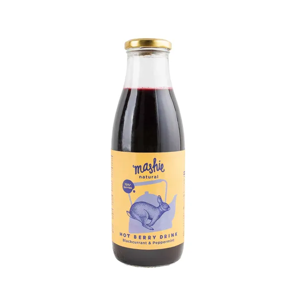 Juodųjų serbentų su pipirmėte uogų tyrė MASHIE, 0,75 l