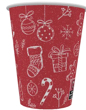 Ziemassvētku papīra krūzes Winter, 236ml, D 80 mm, 0.36kg, 50gab