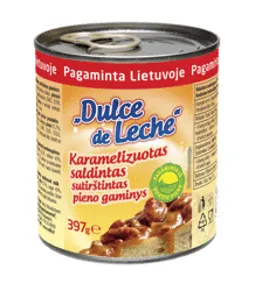 Karamelizuotas pieno gaminys DULCE DE LECHE  saldintas, sutirštintas 6% 397g