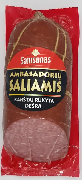 Karštai rūkyta AMBASADORIŲ SALIAMIS dešra, ~500 g