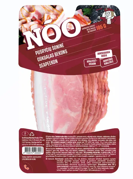 Karštai rūkyta šoninė Pusryčių, pjaustyta, 105 g
