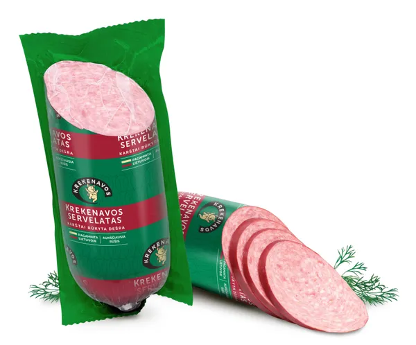Karštai rūkytas KREKENAVOS servelatas, aukščiausia rūšis, 400 g