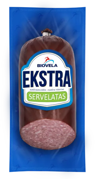 Karštai rūkytas servelatas BIOVELA Ekstra, aukščiausia rūšis, 400 g
