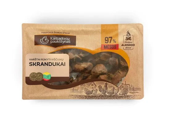 Karštai rūkyti viščiukų skrandukai KAIŠIADORIŲ PAUKŠTYNAS, a.r, 250g