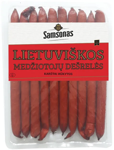 Karštai rūkytos dešrelės, Lietuviškos medžiotojų, 530 g