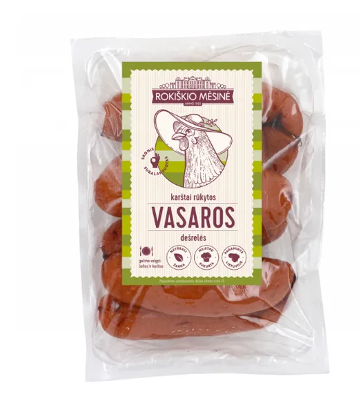 Karštai rūkytos dešrelės, VASAROS, storos, II r., 570 g