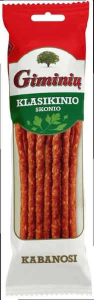 Karštai rūkytos GIMINIŲ kabanosi lazdelės, original,100 g, I rūšis