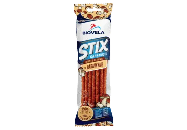 Karštai rūkytos STIX kabanossi lazdelės, su baravykais, a r.,100 g