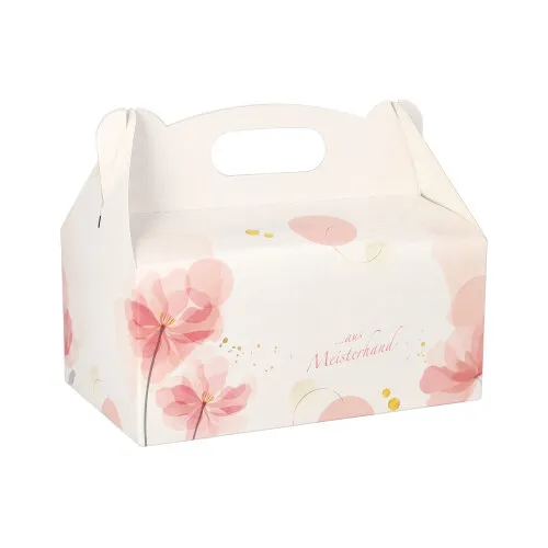 Kartoninė dėžutė ROSE, su rankena, 20 x 13 x H 9 cm, 20 vnt