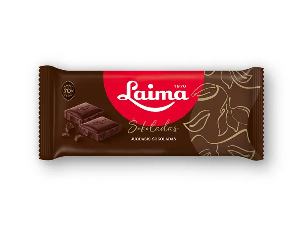 Kartusis šokoladas LAIMA, 70 %, 90 g