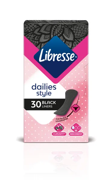 Kasdieniniai įklotai LIBRESSE, Normal Black, 30 vnt