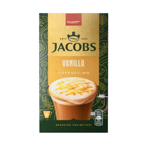 Kavos gėrimas JACOBS Cappuccino Vanilla, 8x12 g
