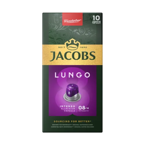 Kavos kapsulės JACOBS Lungo 8 Intenso, 10x52g