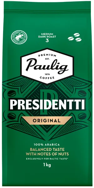 Kavos pupelės PAULIG Presidentti, Original, 1 kg