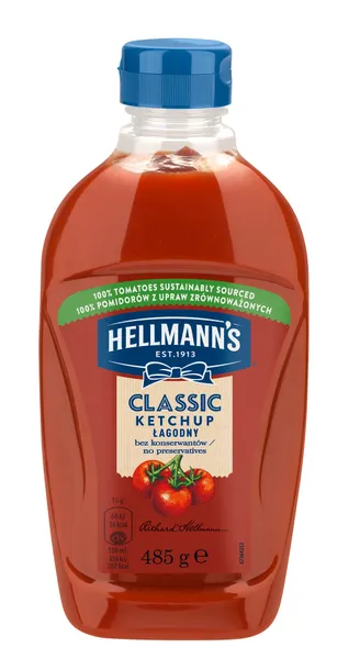 Kečupas, HELLMANNS, švelnus, 485g