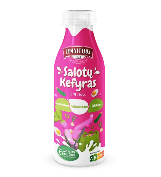 Kefyras ŽEMAITIJOS, salotų, 5% rieb., 450 g