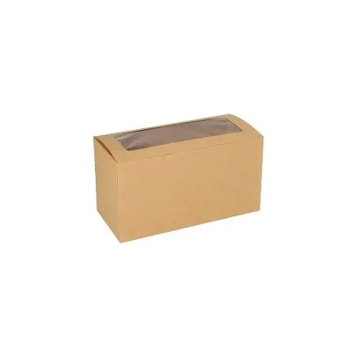 Keksiukų dėžutė, 2 vietų, su langu, popierius/PLA, 18,5 cm x 8,5 x H 10 cm, 25 vnt
