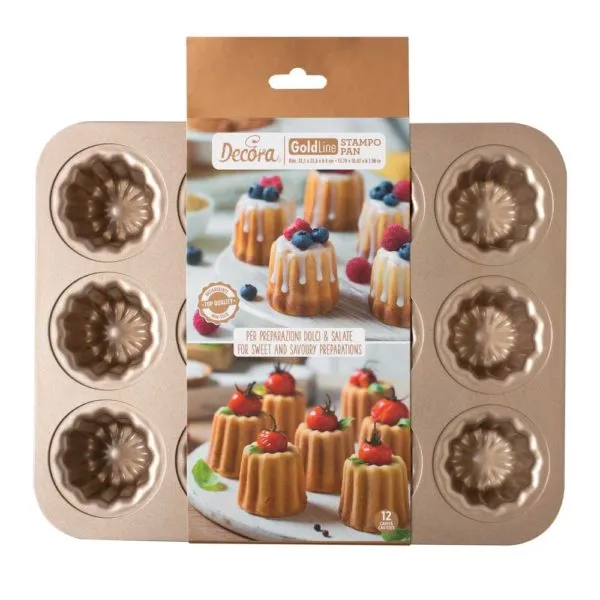 Kepimo forma Caneles, 12 kanelių, metalas/nelimpanti danga, 74 ml, 32,5 x 25,6 cm, vnt