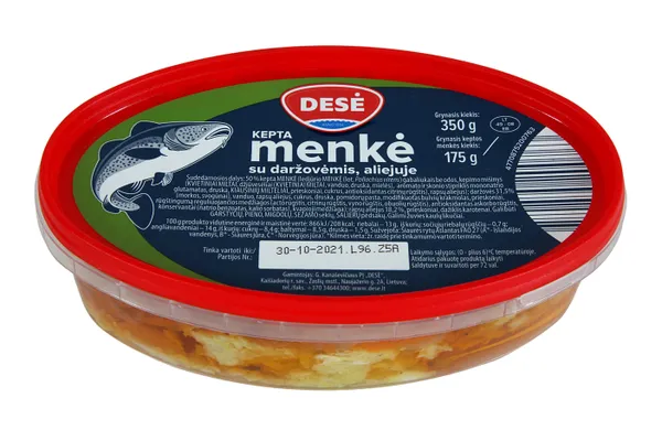Kepta menkė su daržovėmis, aliejuje, 350g