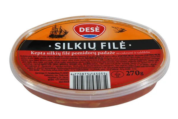 Kepta silkių filė pomidorų padaže, 270 g