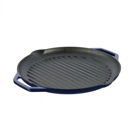 Keptuvė GrandFeu Blue, rifliuotu dugnu, ketus/emalė, D 34 cm, vnt