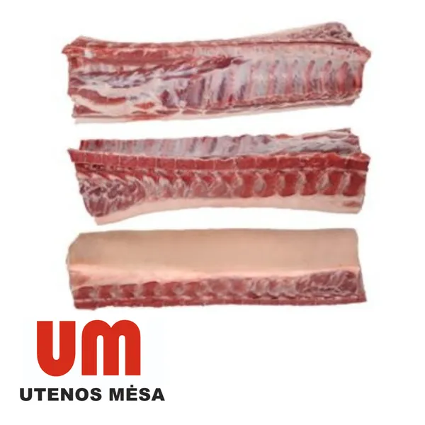 Kiaulienos nugarinė su kaulu, SU ODA, laisva fasuotė, 5 kg, UTENOS MĖSA