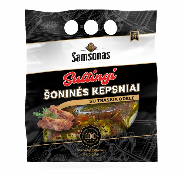 Kiaulienos šoninės kepsniai SAMSONAS, žolelių marinate, 600g
