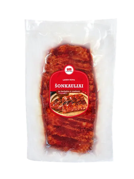 Kiaulienos šonkauliai, barbekiu ir medaus marinate, UTENOS MĖSA, ~900 g