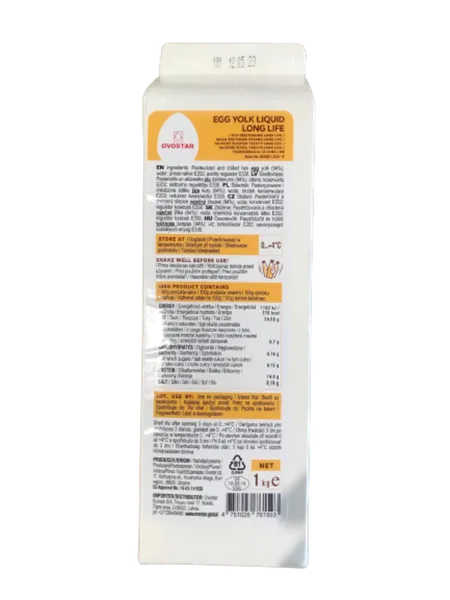 Kiaušinių trynių masė OVOSTAR, Long Life, pasterizuota, 1kg