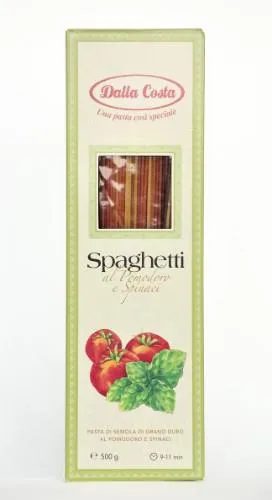 Kietagrūdžiai makaronai DALLA COSTA, spageti, spalvoti, 500 g