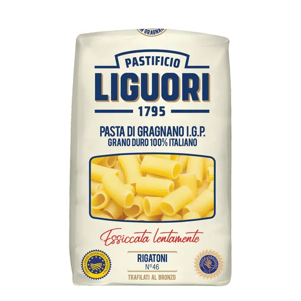 Kietagrūdžiai makaronai LIGUORI, Rigatoni, Nr. 46, 500 g