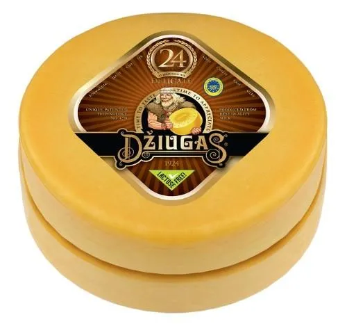 Kietas sūris DŽIUGAS, 40 %, brandintas 24 mėn, ~ 2,1 kg