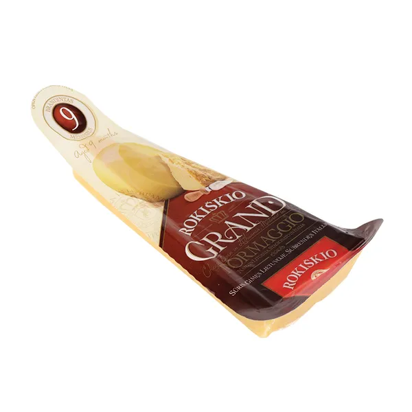 Kietasis sūris ROKIŠKIO GRAND, 37% , 180 g (brandinamas - 12 mėn.)