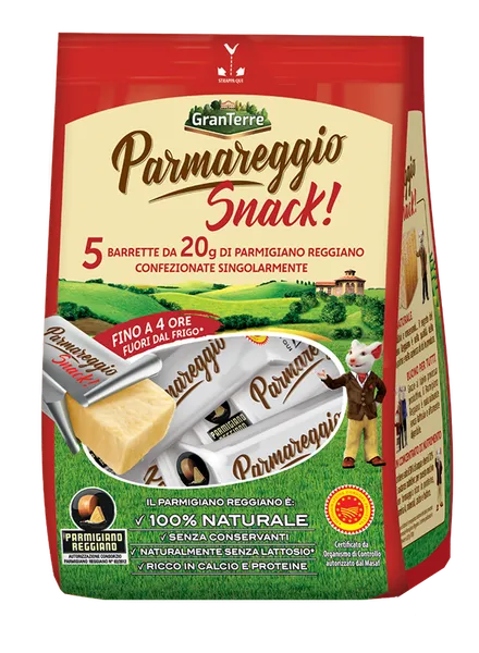 Kietojo Parmigiano Regiano sūrio užkandis PARMAREGGIO, 100g (5x20g)